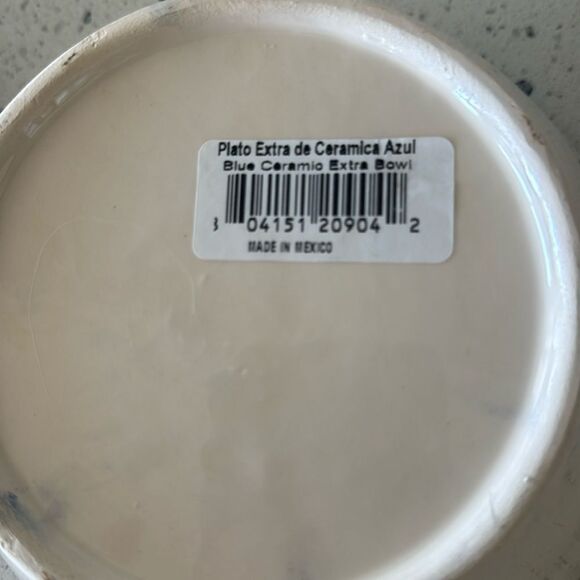 Talavera Set of Two Blue and White Ceramic Bowls Hand-Painted Made in Mexico New - Picture 4 of 8